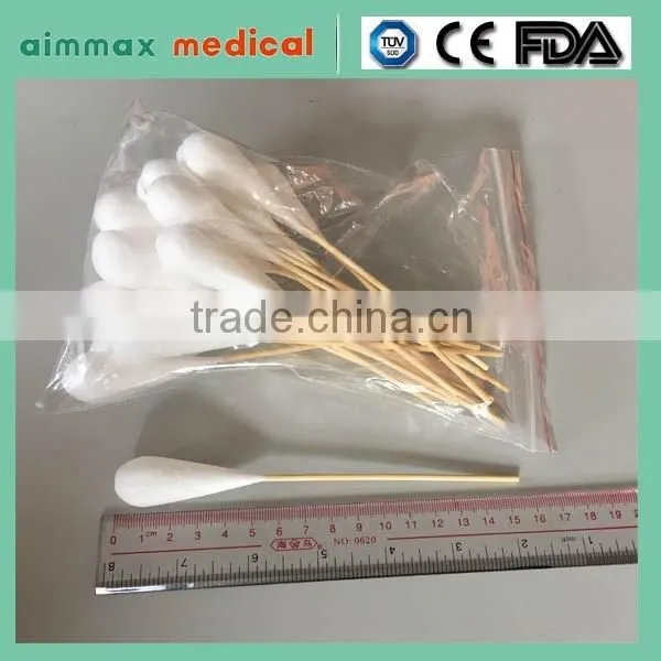 Sterilization wooden Applicators Medical wound care cotton swabs