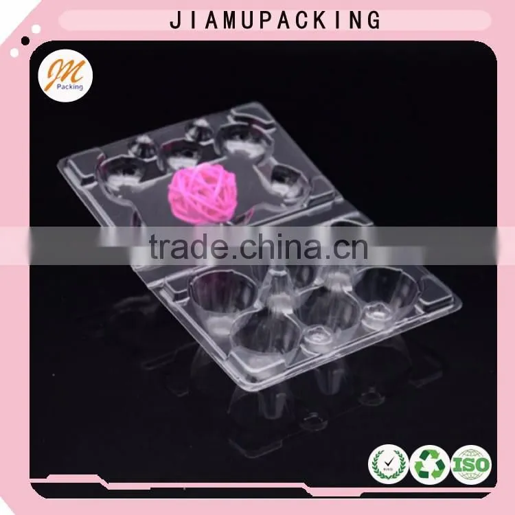 PVC 6 hole plastic clear disposable quail egg tray for sale
