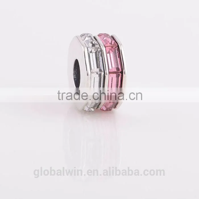 Wholesale Latest Online Fashion 925 Sterling Silver Charm European Charms Rhinestone Bead Fit DIY Female Jewelry Bracelet