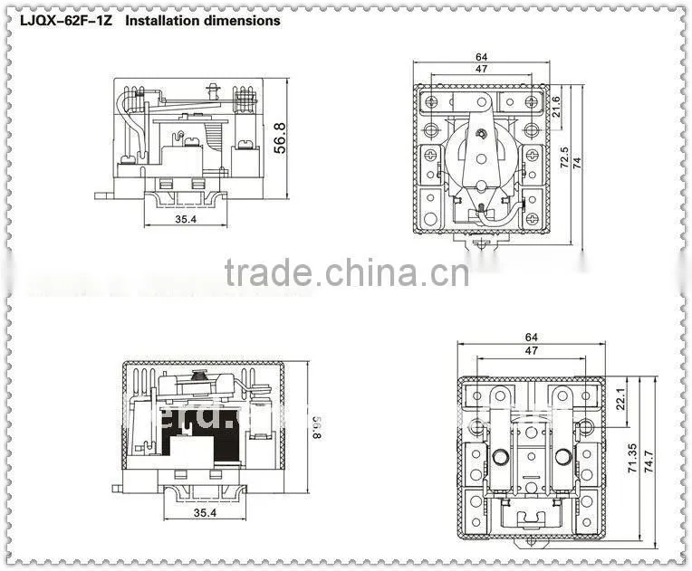 general purpose electromagnetism relay LJQX-62F-1Z