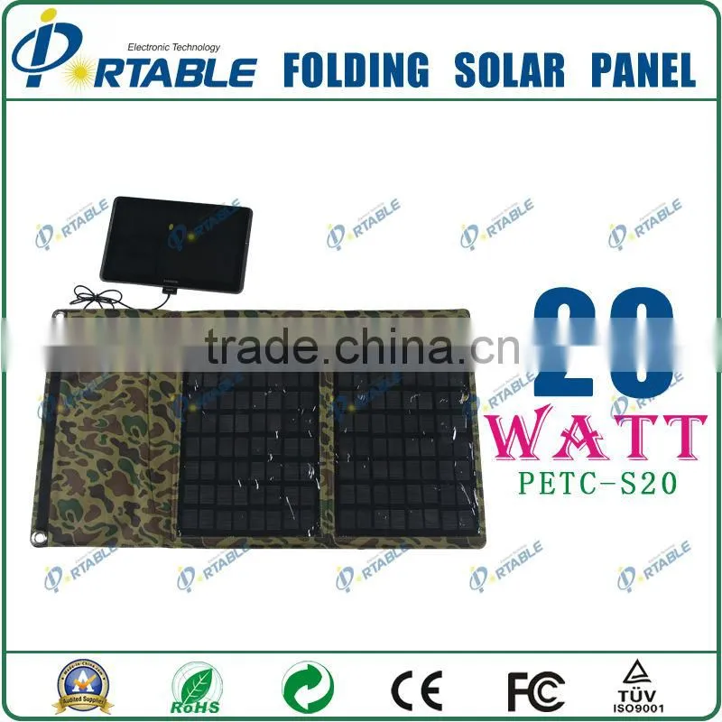 20W 18V / 5V flexible solar charger for mobiles, power bank