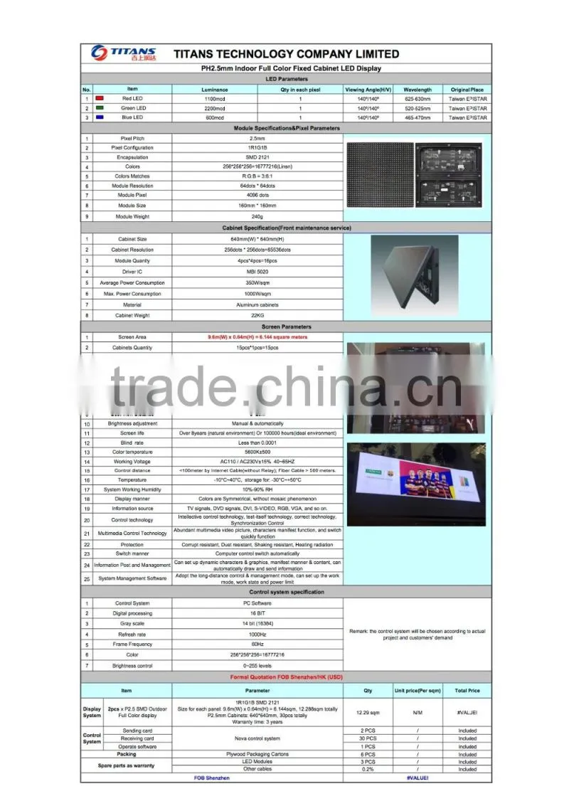 Pixel pitch 3mm indoor stage event Usage and Video Display Function indoor LED video walls