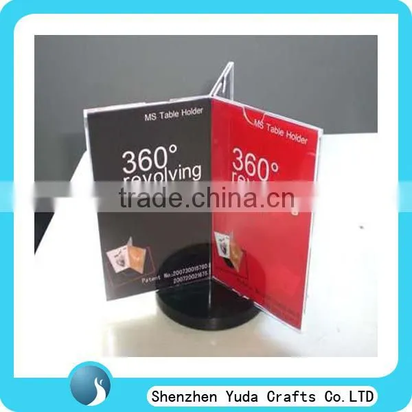 rotable menu holder with black base acrylic rotating menu holder acrylic six sides table tents