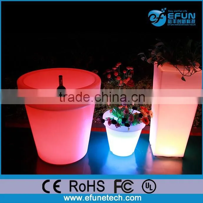 battery rechargeable decorative rgb colorful led light up plant pots wholesale