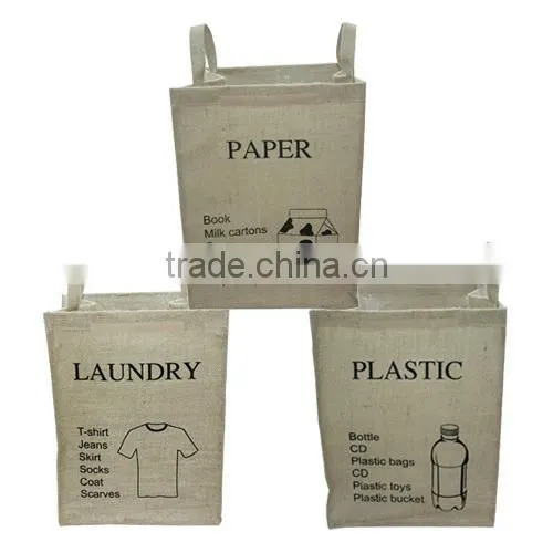 2014 new Korea design flax storage bag,Pure color zakka groceries linen hanging bag(BBHT009)