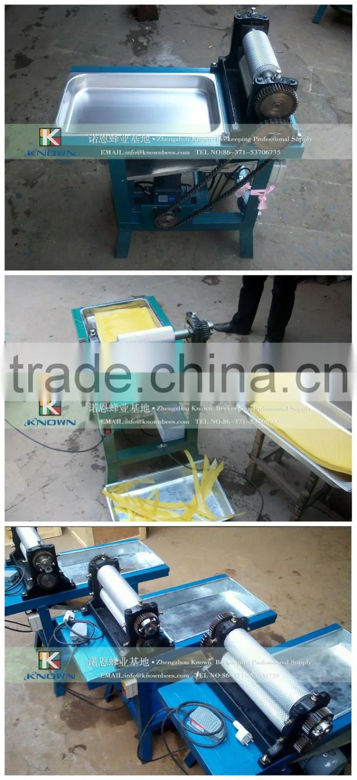 beeswax foundation sheet embossing machine with roller length 650mm