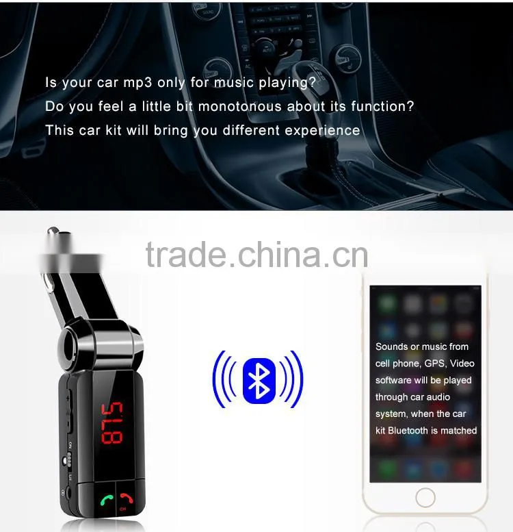car handsfree calling usb bluetooth fm transmitter