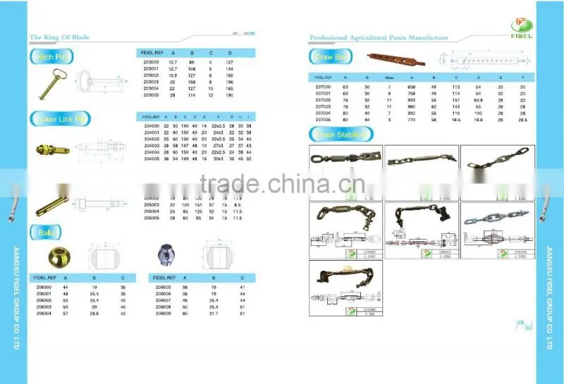 oem custom stainless steel zinc plated tractor link pin,tractor king pin supplier