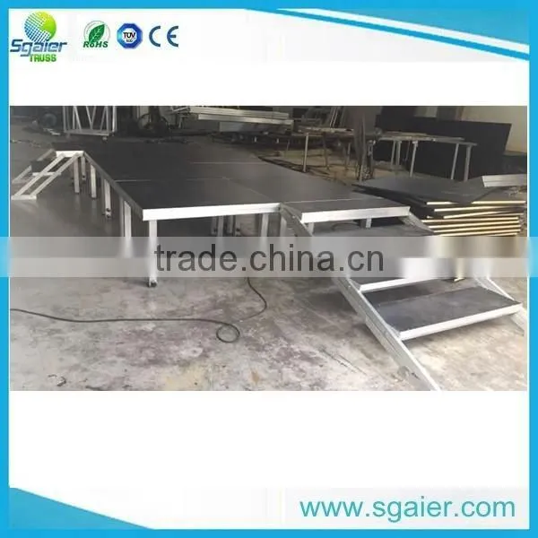 Black stage railing aluminum handrail concert portable stage install