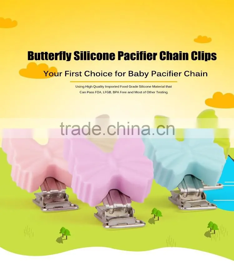 New year gift for baby silicone pacifier chain clamp