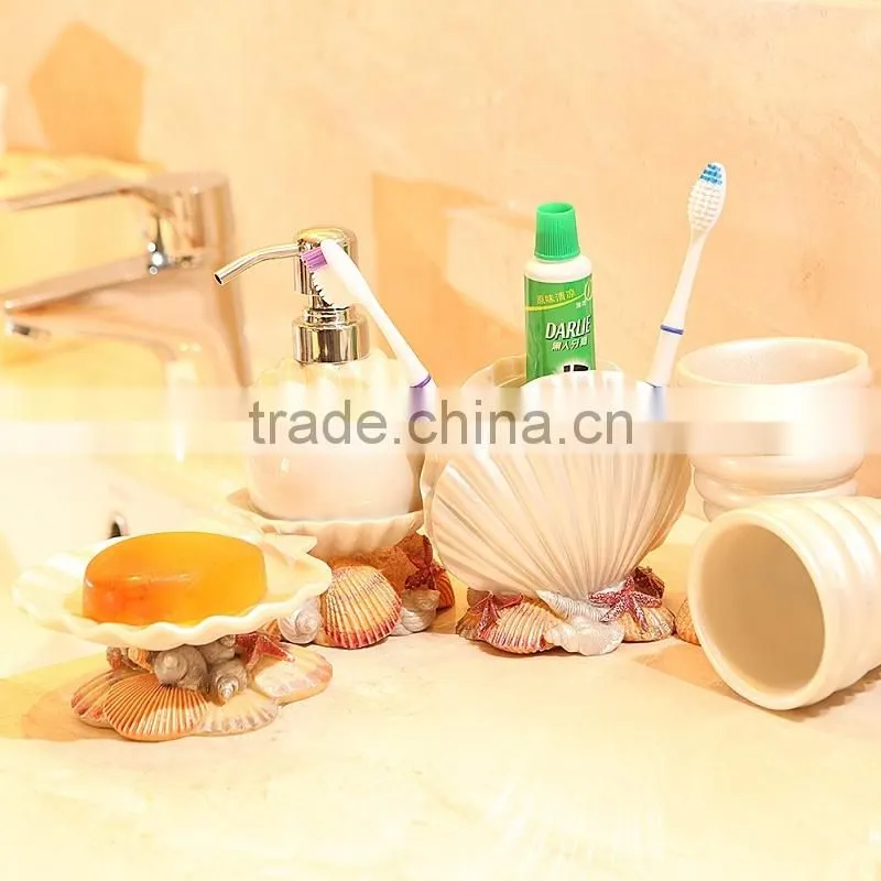 Ocean Series shell Design Bathroom Accessory Set