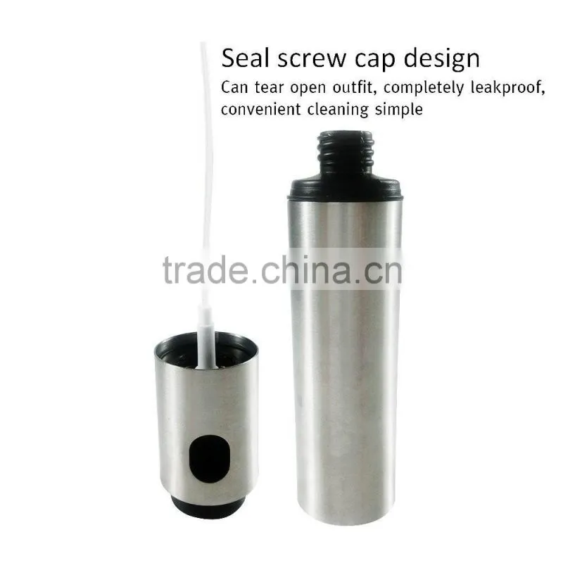 Stainless steel Baking Olive Oil Bottle/Pot/Mister, Cooking Sprayer & Dispenser, Silver
