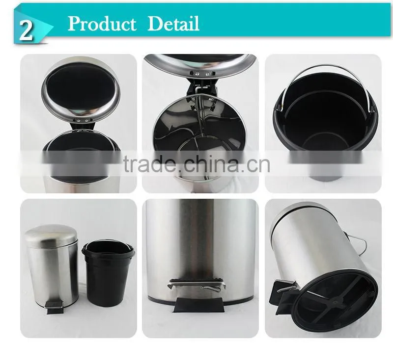 Commercial stainless steel foot pedal dustbin outdoors garbage can (DSUB)