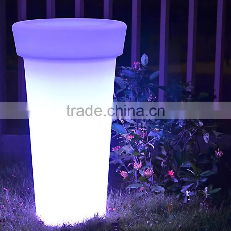 plastic cemetery vase LED out door decorative flower pot