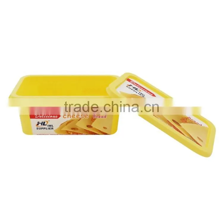 250ml rectangular iml plastic butter tubs,margarine tub,butter packaging