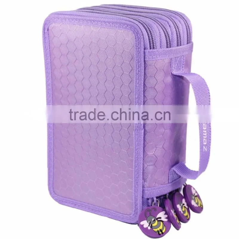 Factory Wholesale Anti Compression Zippered 72 Slots Colored Pencil Pouch