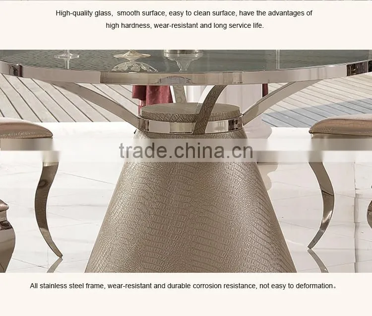 TH379 Cheap Stainless Steel Round Modern Dining Table