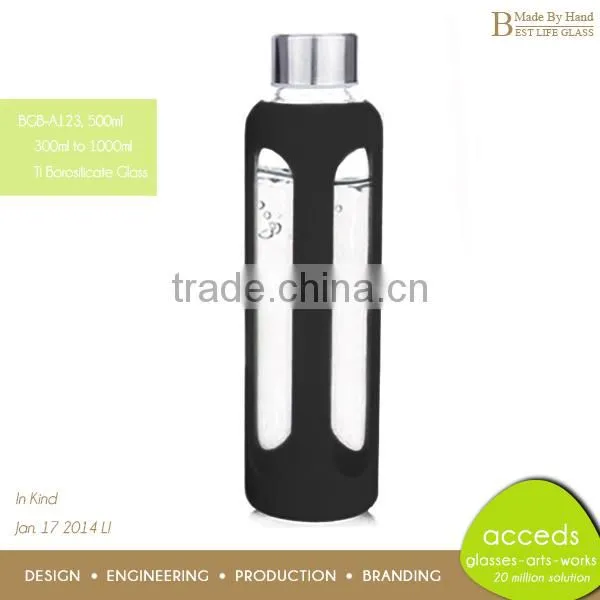 500ml New Drink Bottle with colored silicone cap
