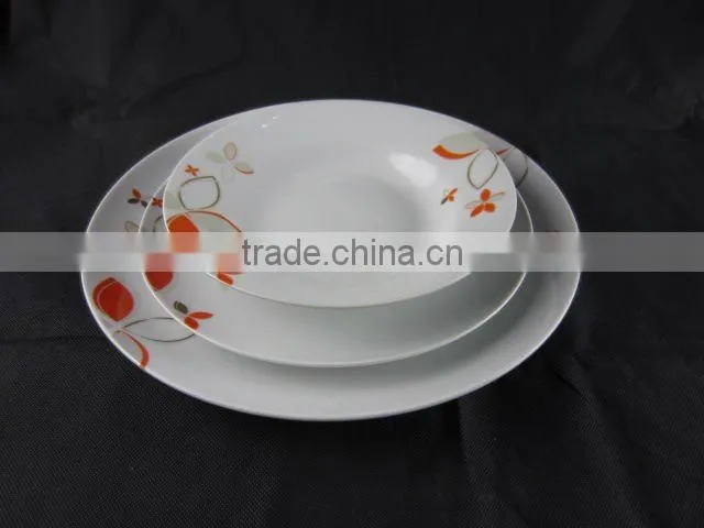 12 pcs dinnerware set with folower pattern decal