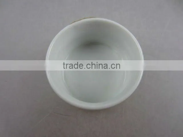 Stock white porcelain round sauce dish