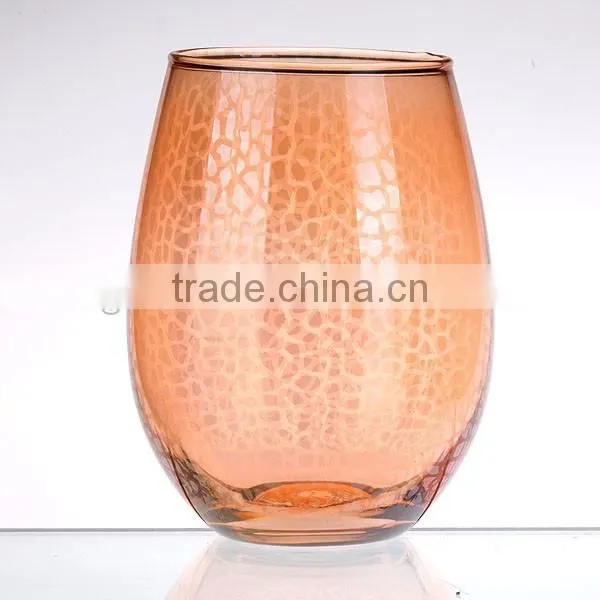 Colorful Textured Stemless Wine Glass Tumbler Water Drinking Cup