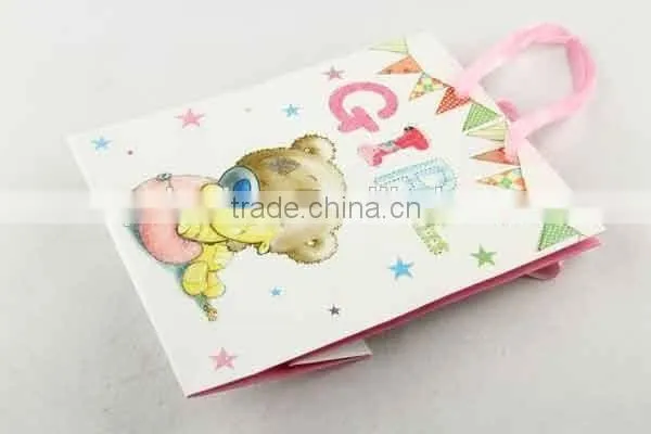 Printed Foldable Gift Bag With Bear Pattern/ Shopping Paper Bag
