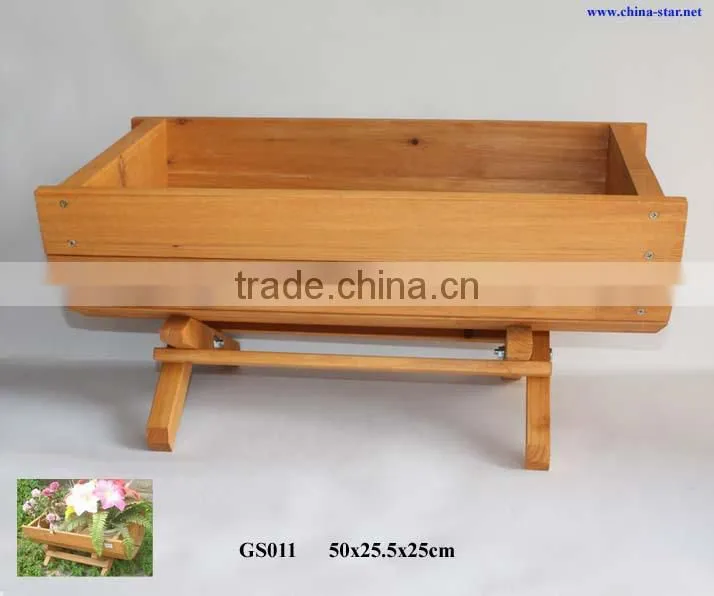 pine wooden planter with racks