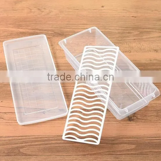 transparent plastic food storage container food storage preserving box with drain