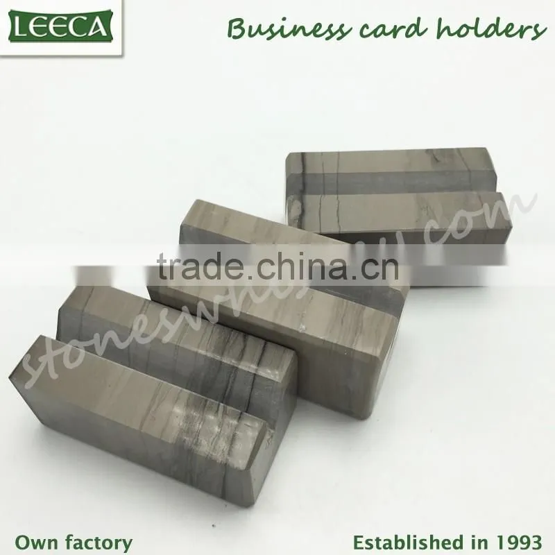 Business name holder natural granite stone office stationery set business gifts