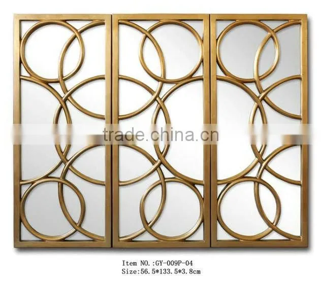 Modern PU Antique Gold Decorative wall mirror GY-009P-04