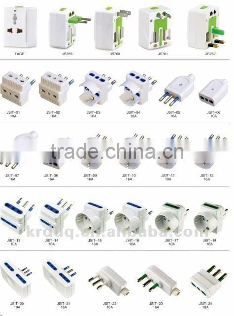 univeral ac power 3-round-pin electrical multi plug adaptor 5399