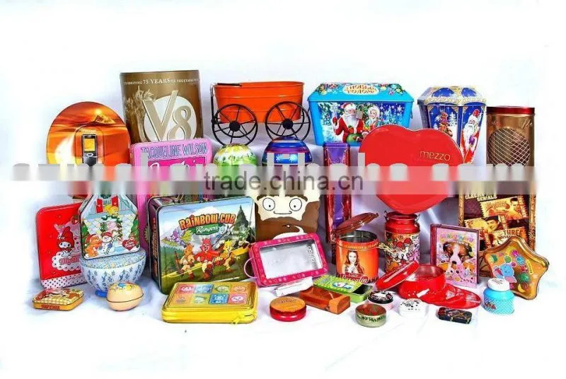 91*91*119mm octagon Tin Tea Box with round lid