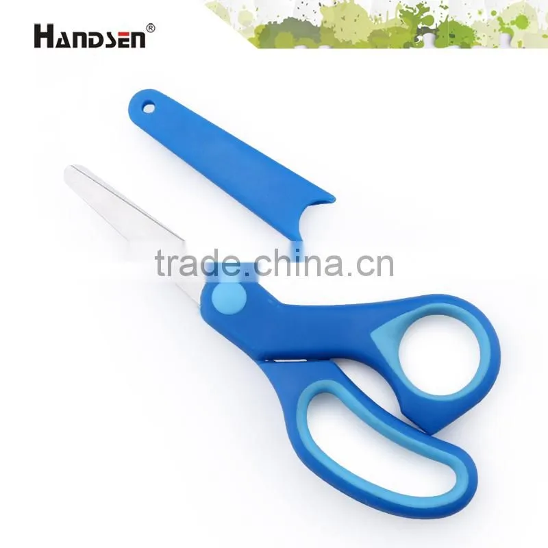 5" soft grip plastic PP handle scissors with a box