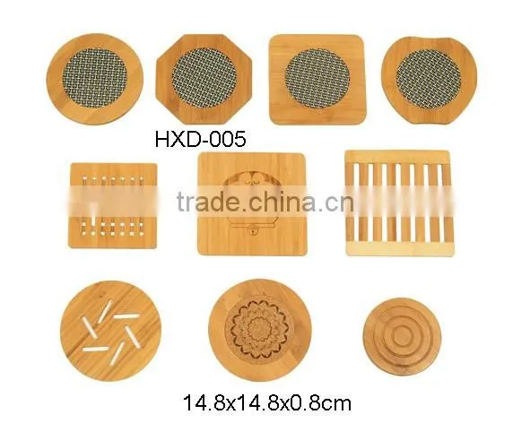 New design cheep price natural bamboo tea coffee cup mat