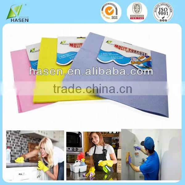 Multi-purpose magic reusable cleaning cloth for kitchen / needle punch nonwoven cleaning cloth