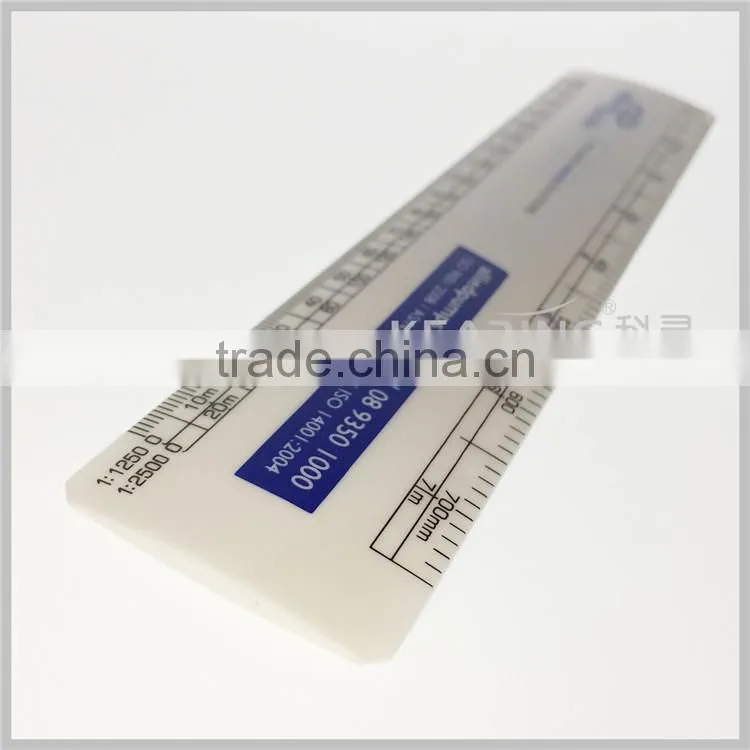 Kearing High Quality Soft Plastic Glossy Surface Flat Oval Scale Rulers for Engineer # 8504