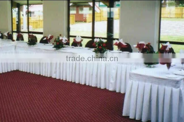 satin table skirting,polyester table skirts for weddings
