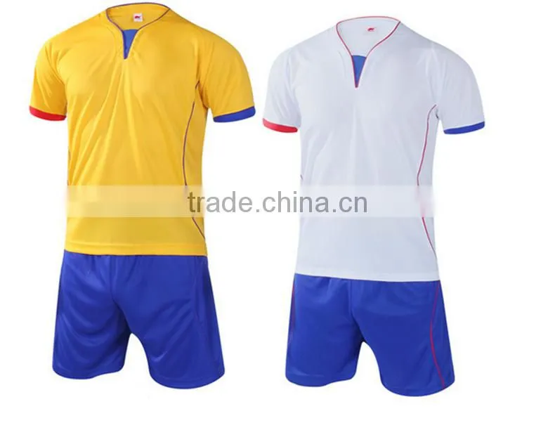 China OEM Service Cheap High Quality Men Sports Two Pieces Soccer Jersey Sets Custom Logo Print