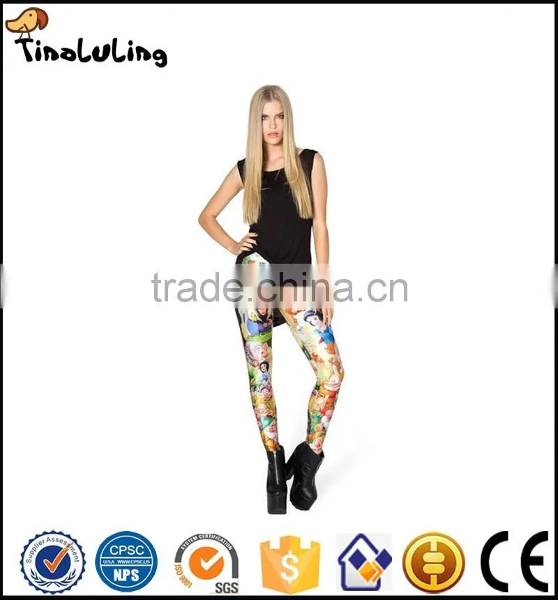 Factory Direct Cartoon Pattern Pants Custom Hot Sexy Tight Stretch Casual Slimming Ladies Pants