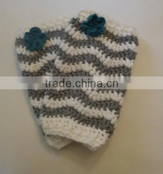 Newborn Toddlers Winter Clothes Floral Pattern Knitted Hats With Leg Warmer Outfits For Baby