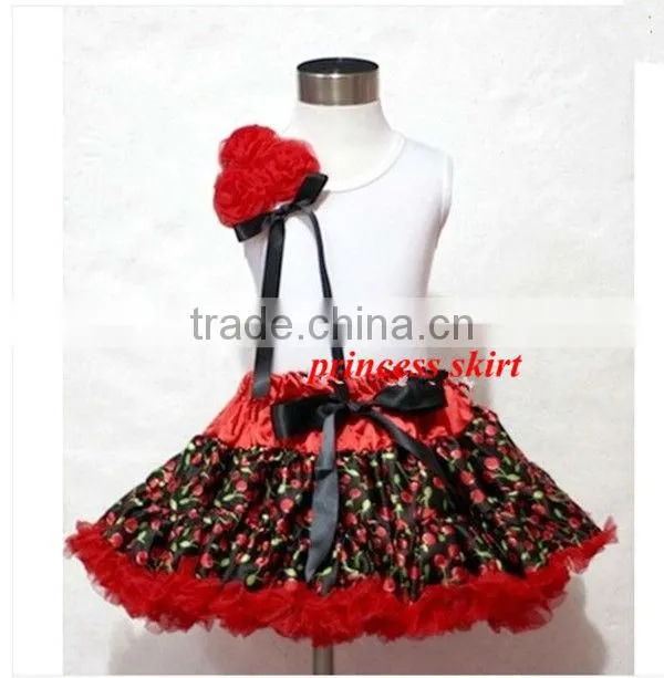 Sweet Heart white top red pettiskirt in set with bowknot for Patriotic