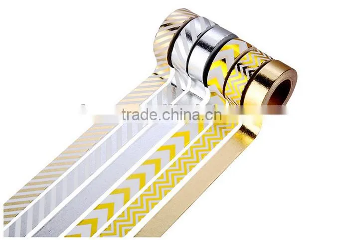 6 colors washi tape one set adhesive washy tape gold stamping tape