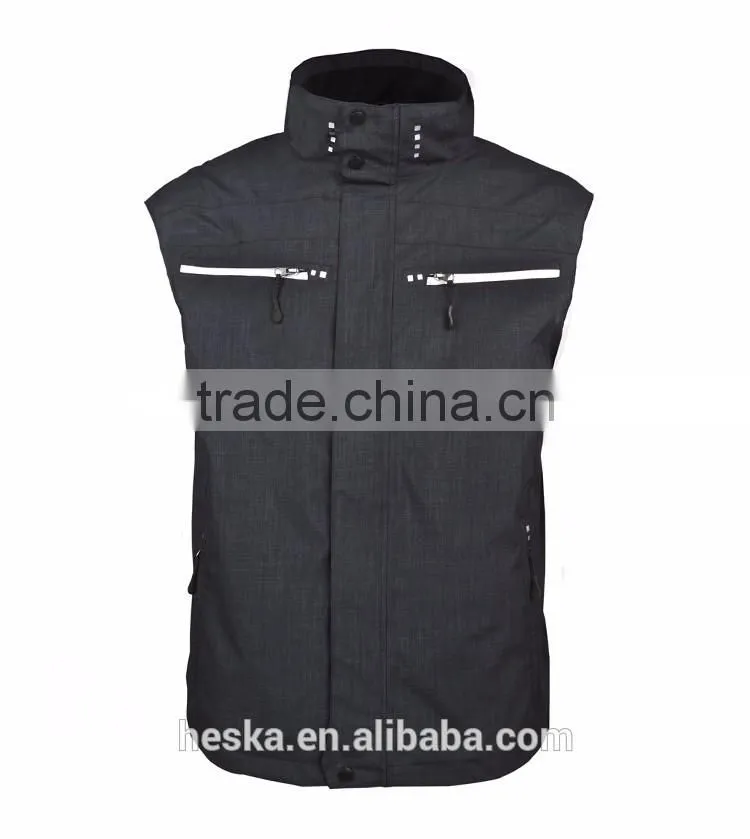 OEM melange color waterproof mens worker vest jacket