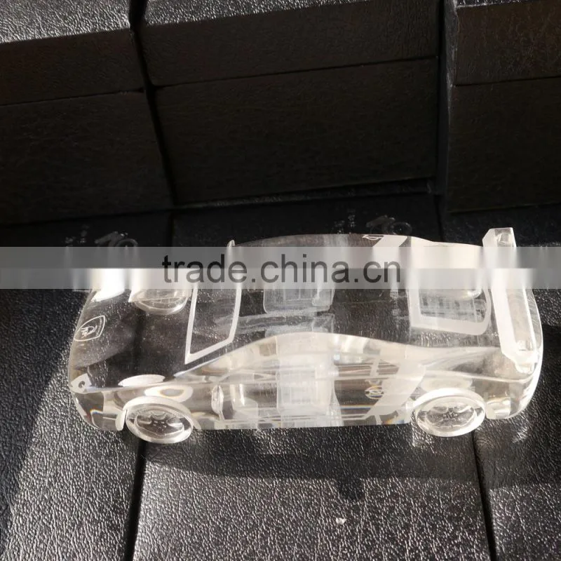 Noble Customized Made Crystal Glass Car model For Souvenir gift