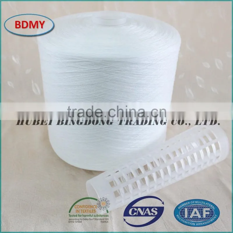 Raw white polyester yarn 30S/3 with paper or plastic cone