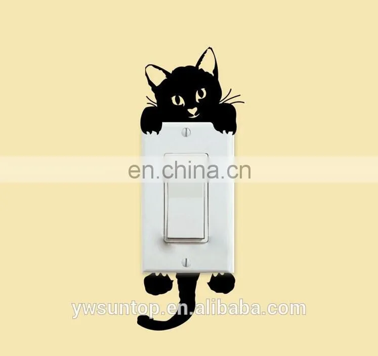 Funny Cute Cat Switch Sticker PVC Wall Sticker Home Switch Decoration