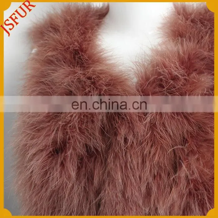2015 Newest Unique Style Turkey Feather Vest Wholesale Clothing In Turkey Feather