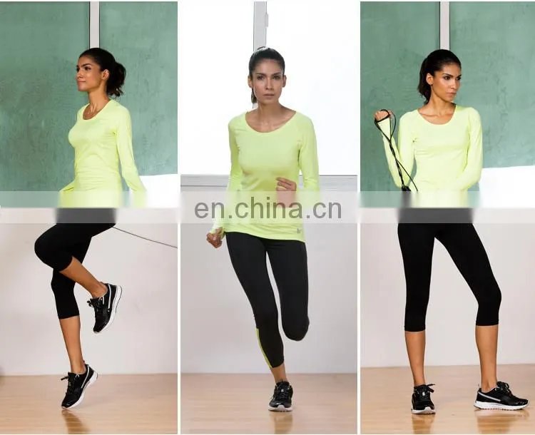 OEM Custom Long-sleeve Fitness Compression women Running Shirts