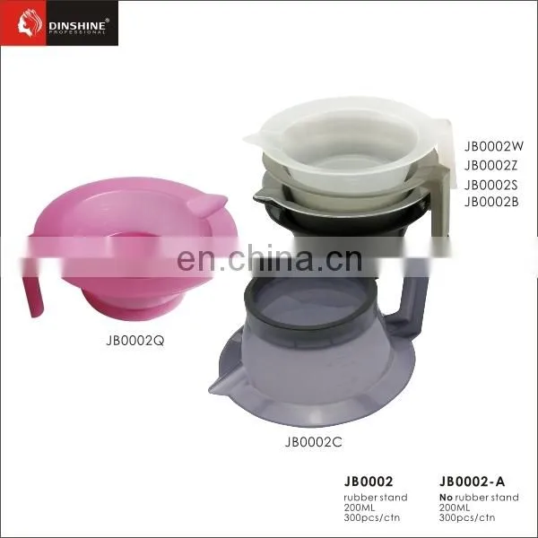hot sale hair salon equipment plastic hair tint bowl with rubber stand
