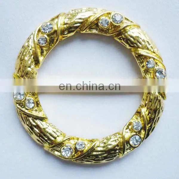 Bling gold shiny rhinestone metal buckle
